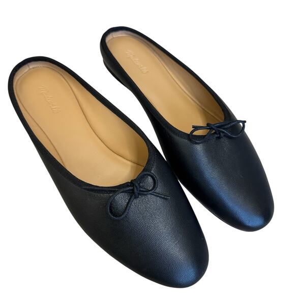 MADEWELL The April Ballet Flat Mule Black Size 10 - Picture 1 of 10